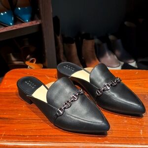 Alex Marie Black Leather Mule shoes 7